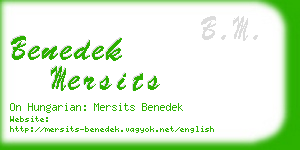 benedek mersits business card